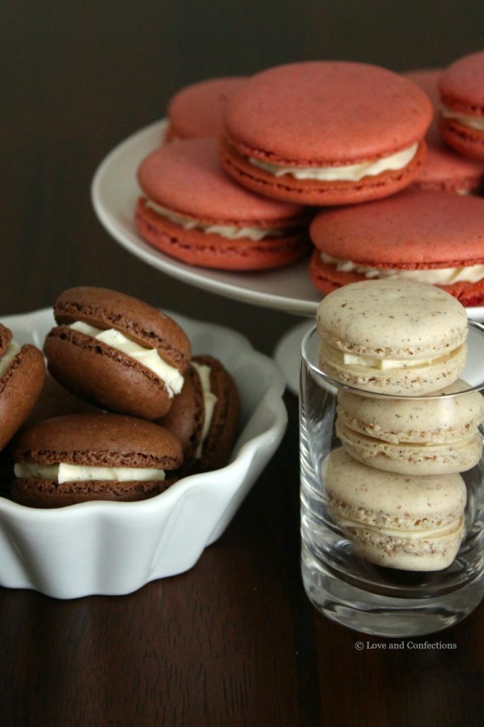 Vanilla Bean Macarons with Whipped Vanilla Bean White Chocolate Ganache from Love and Confections