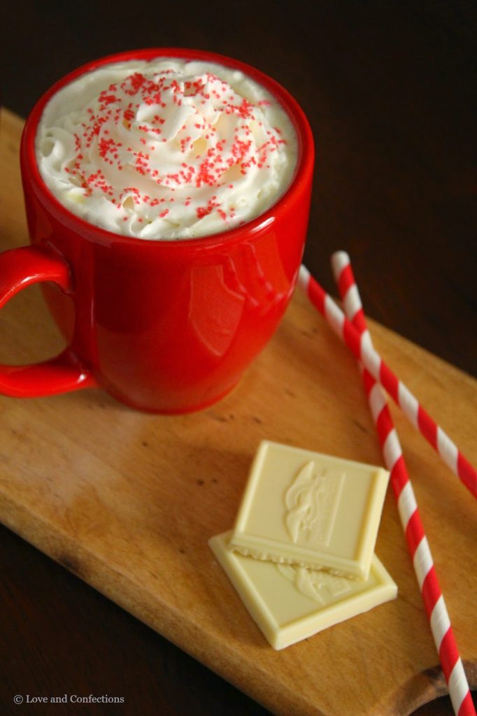 Vanilla Bean White Hot Chocolate from LoveandConfections.com #VanillaWeek