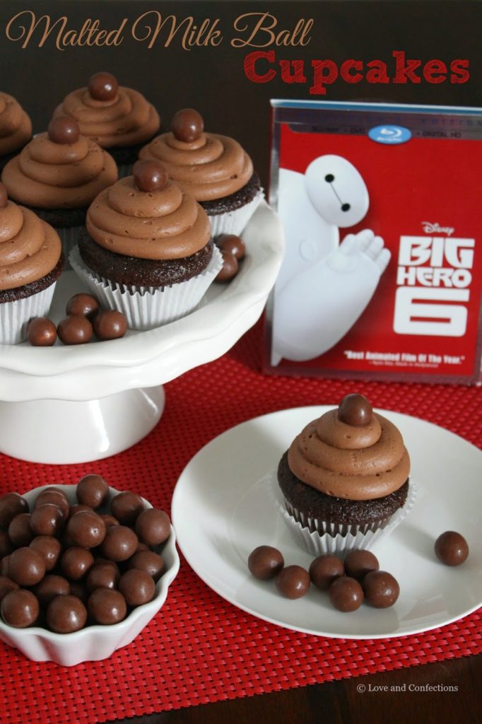 Malted Milk Ball Cupcakes for #BigHero6MovieNight @Target #ad