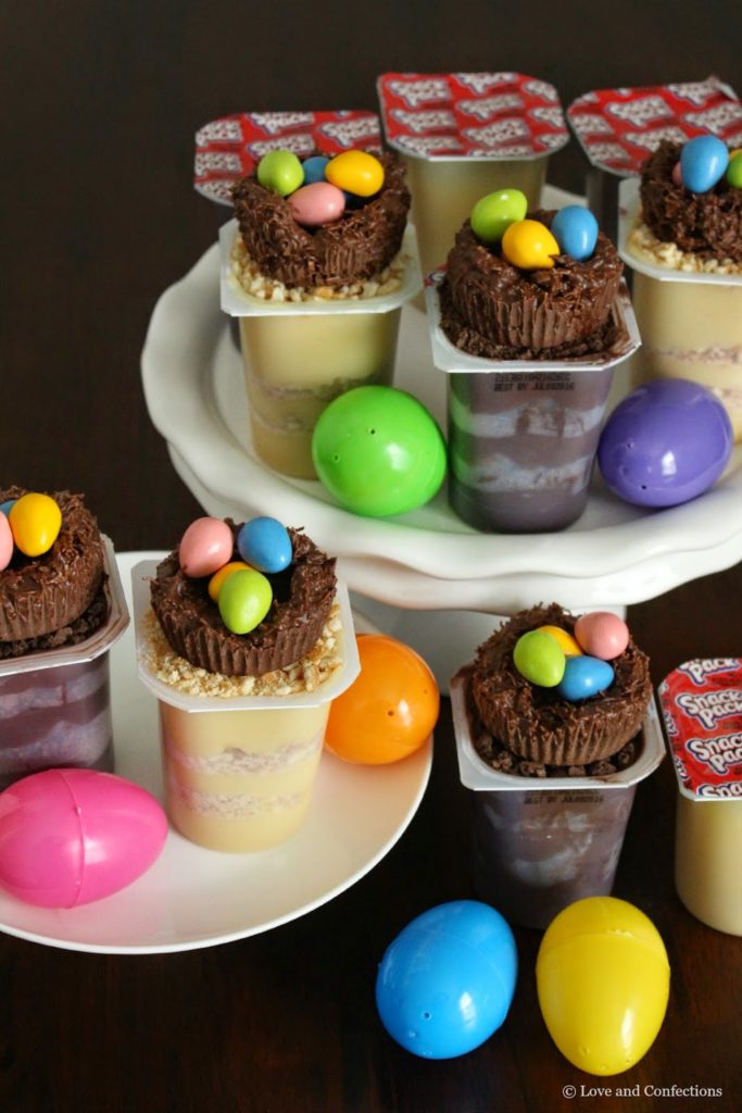 Bird Nest Easter Pudding Cups from LoveandConfections.com