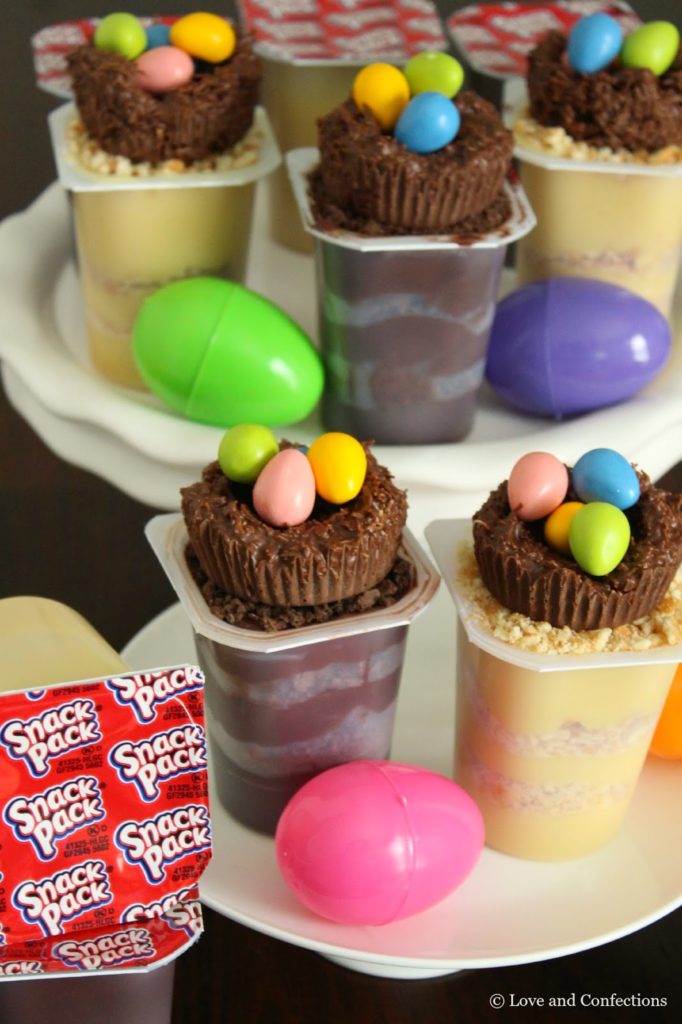 Bird Nest Easter Pudding Cups from LoveandConfections.com