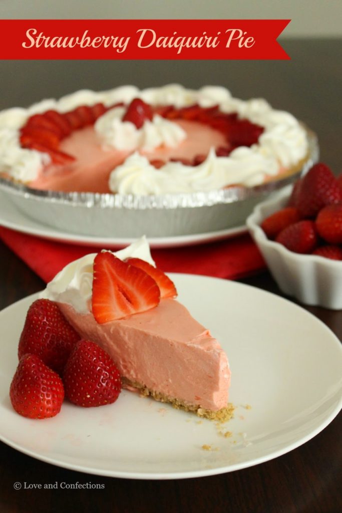 Strawberry Daiquiri Pie from LoveandConfections.com