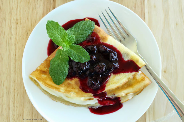 Lemon Blueberry Crepes for #BrunchWeek from LoveandConfections.com