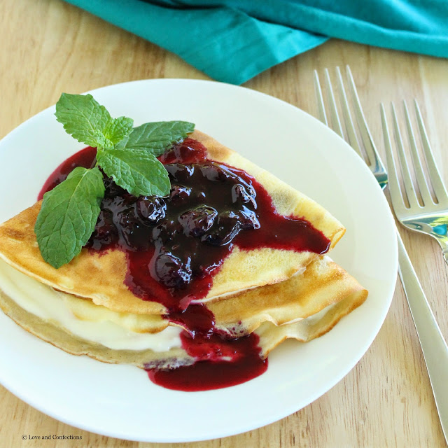 Lemon Blueberry Crepes for #BrunchWeek from LoveandConfections.com