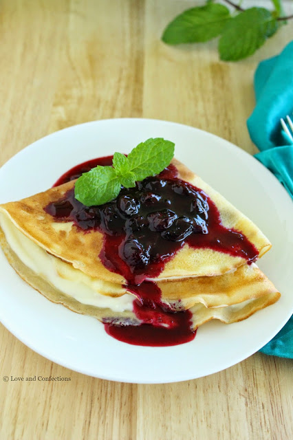 Lemon Blueberry Crepes for #BrunchWeek from LoveandConfections.com