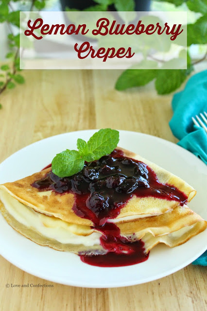 Lemon Blueberry Crepes for #BrunchWeek from LoveandConfections.com