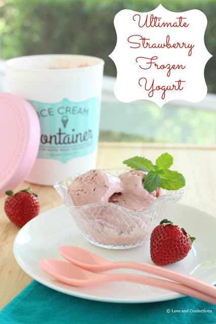 Ultimate Strawberry Frozen Yogurt from LoveandConfections.com