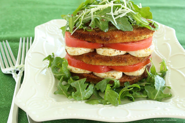 Eggplant, Tomato and Mozzarella Stack from LoveandConfections.com #FWCon #WisconsinCheese