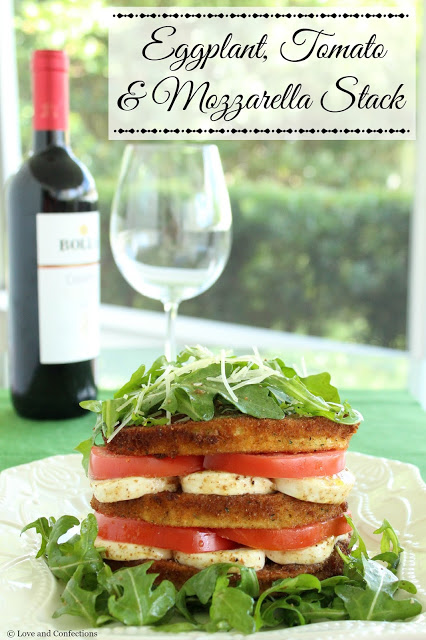 Eggplant, Tomato and Mozzarella Stack from LoveandConfections.com #FWCon #WisconsinCheese