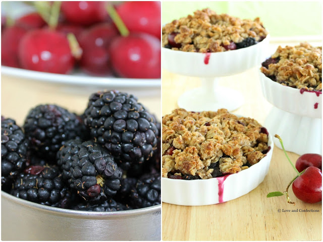 Gluten-Free Blackberry, Blueberry and Cherry Crisp from LoveandConfections.com