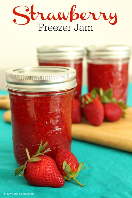 Strawberry Freezer Jam from LoveandConfections.com