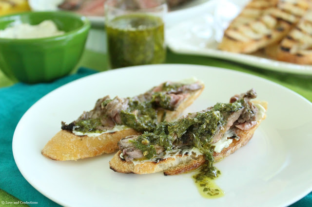 Chimichurri Steak Crostini from LoveandConfections.com