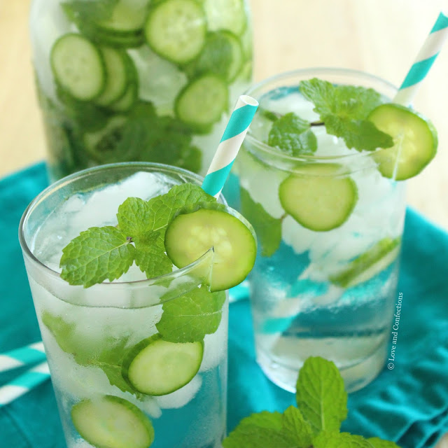 Cucumber Mint Water from LoveandConfections.com