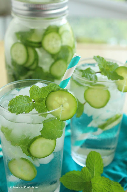 Cucumber Mint Water from LoveandConfections.com