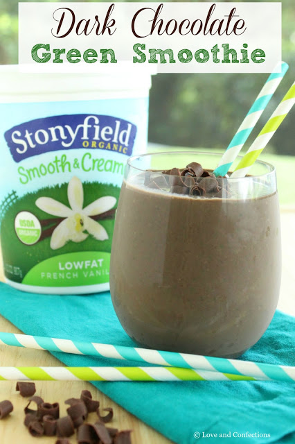 Dark Chocolate Green Smoothie from LoveandConfections.com #LnCSmoothieSaturdays