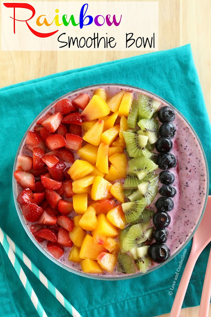 Rainbow Smoothie Bowl from LoveandConfections.com #LnCSmoothieSaturdays