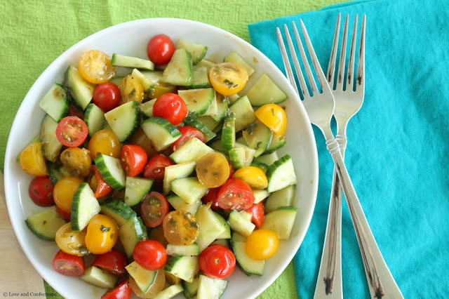 Cucumber and Tomato Salad with Basil-Balsamic Vinaigrette
