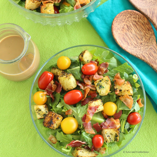 Charred Romaine Salad with Creamy Balsamic Dressing from LoveandConfections.com #StonyfieldBlogger