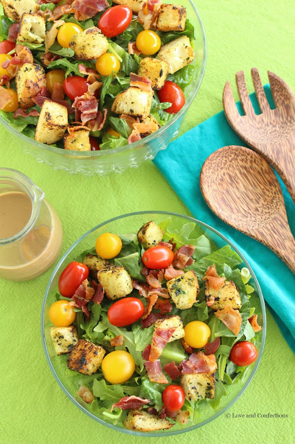 Charred Romaine Salad with Creamy Balsamic Dressing from LoveandConfections.com #StonyfieldBlogger