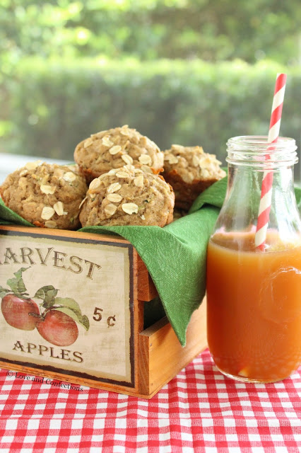 Apple Zucchini Muffins from LoveandConfections.com #MuffinMonday