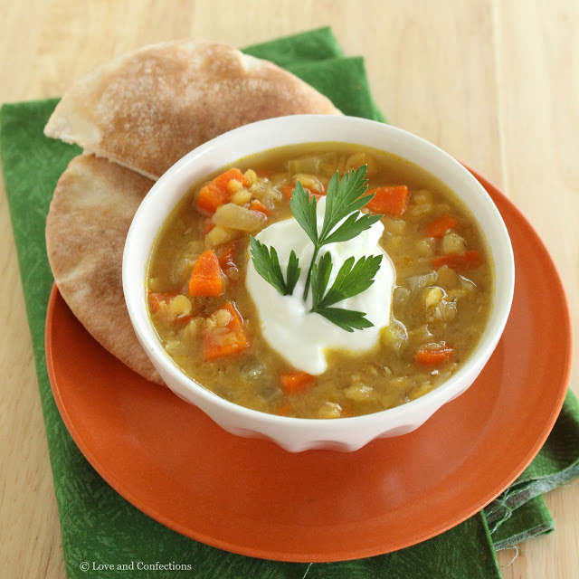 Red Lentil Soup from LoveandConfections.com