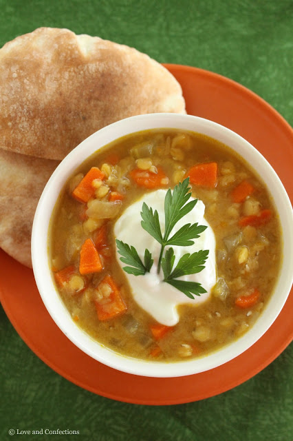 Red Lentil Soup from LoveandConfections.com