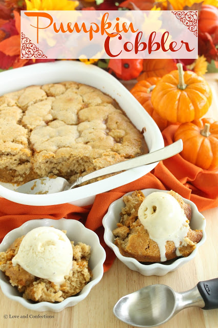 Pumpkin Cobbler from LoveandConfections.com #PumpkinWeek