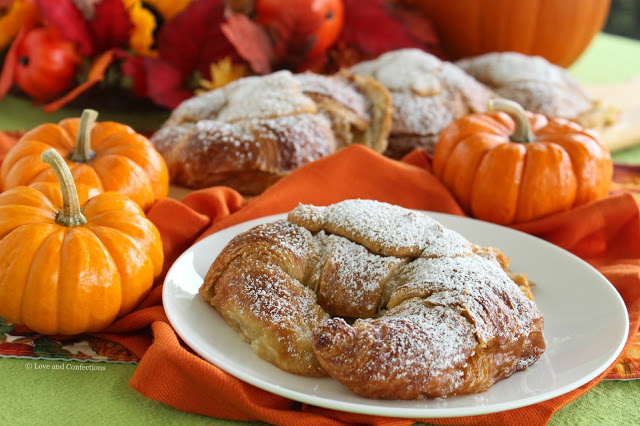 Pumpkin Almond Croissants from LoveandConfections.com #PumpkinWeek