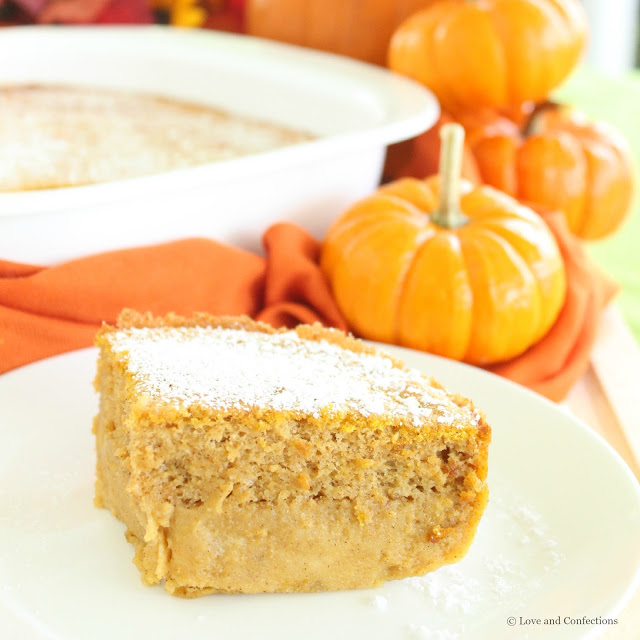 Pumpkin Magic Custard Cake from LoveandConfections.com #PumpkinWeek