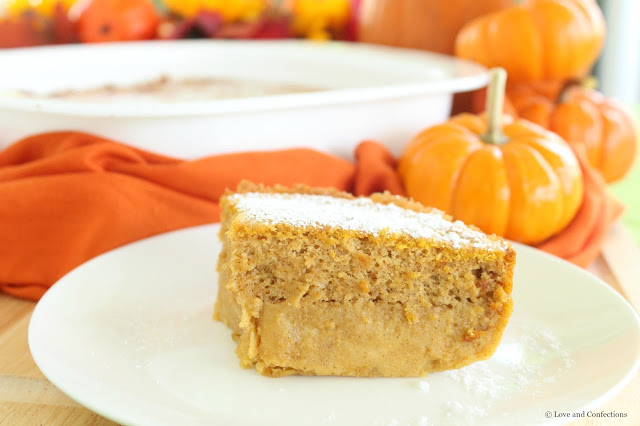 Pumpkin Magic Custard Cake from LoveandConfections.com #PumpkinWeek