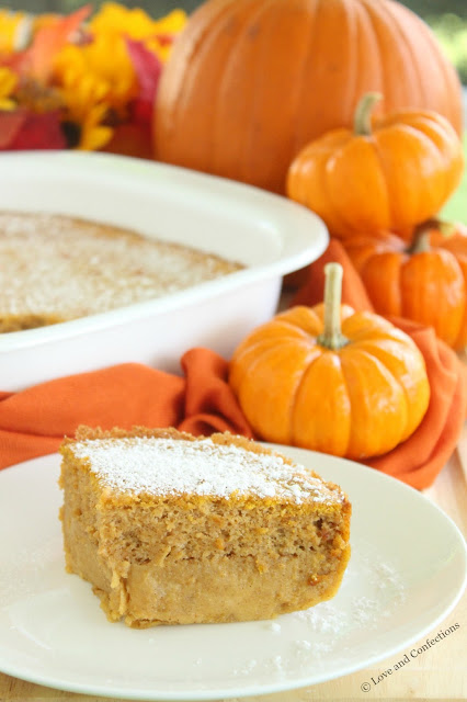 Pumpkin Magic Custard Cake from LoveandConfections.com #PumpkinWeek