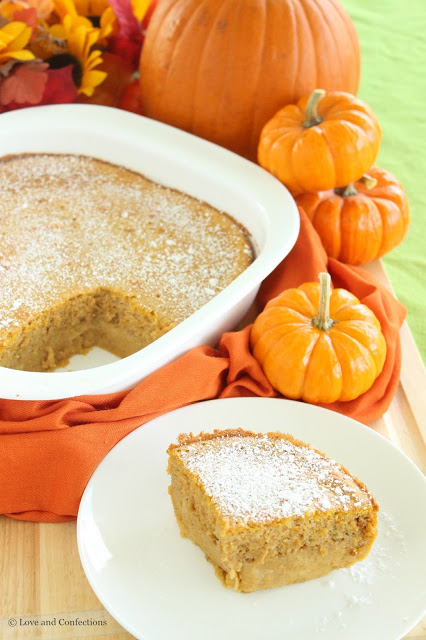 Pumpkin Magic Custard Cake from LoveandConfections.com #PumpkinWeek