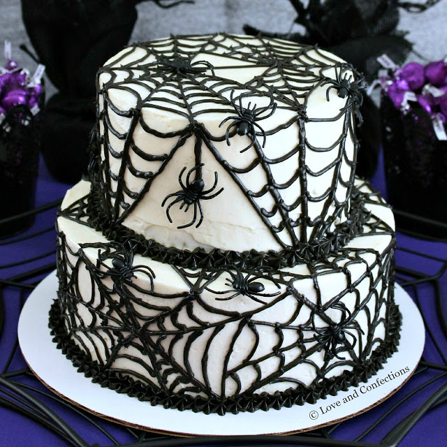 Black Velvet Spider Cake from LoveandConfections.com