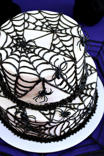 Black Velvet Spider Cake from LoveandConfections.com