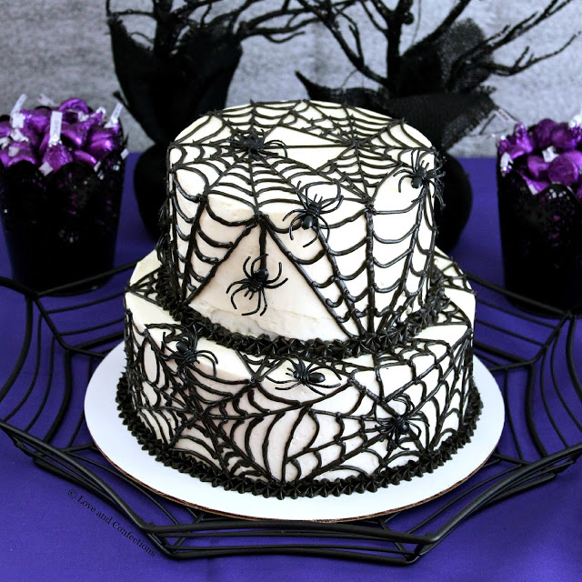 Black Velvet Spider Cake from LoveandConfections.com