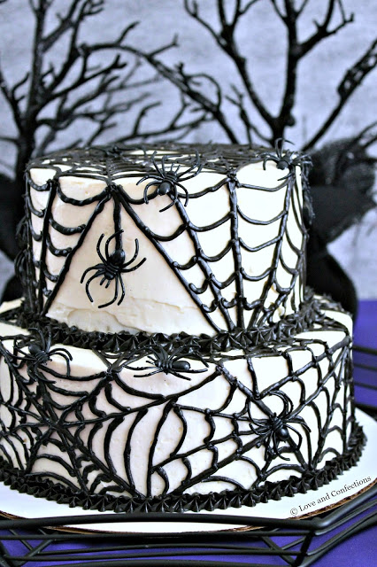 Black Velvet Spider Cake from LoveandConfections.com