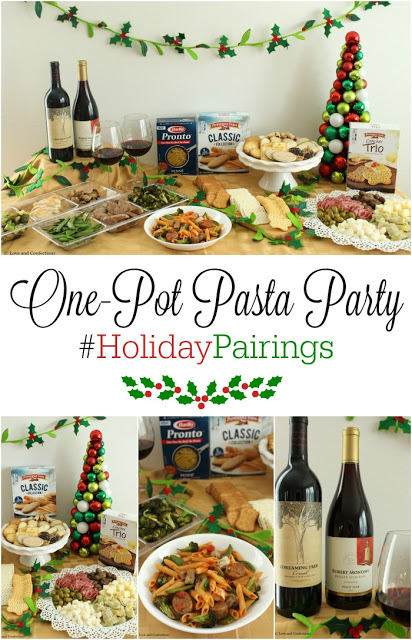 One-Pot Pasta Party from Loveandconfections.com #HolidayPairings