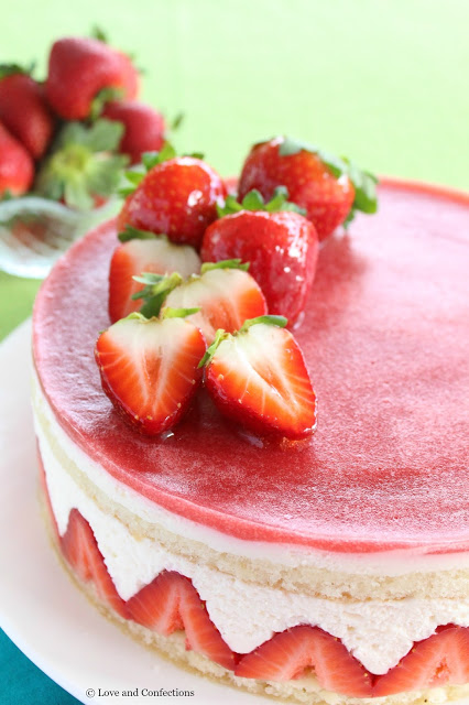 Strawberry Fraisier from LoveandConfections.com #SundaySupper