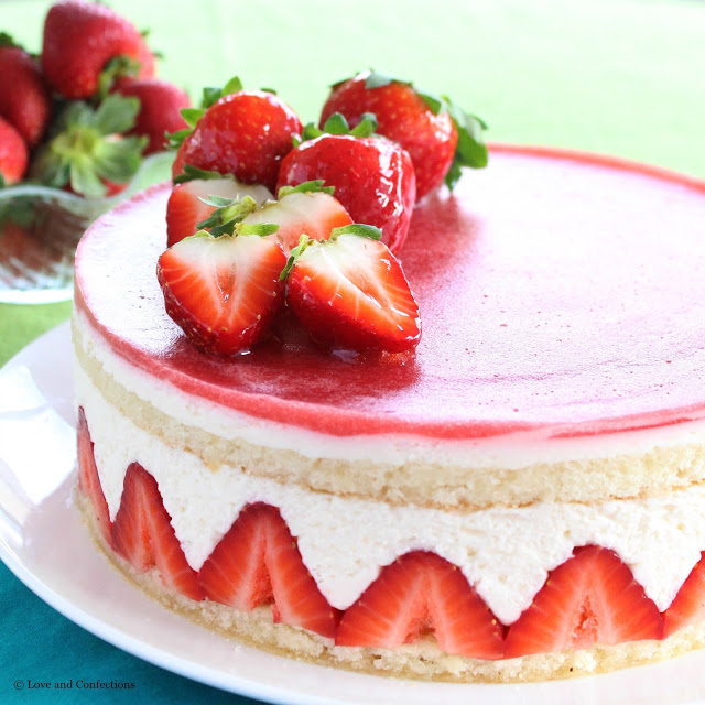 Strawberry Fraisier from LoveandConfections.com #SundaySupper