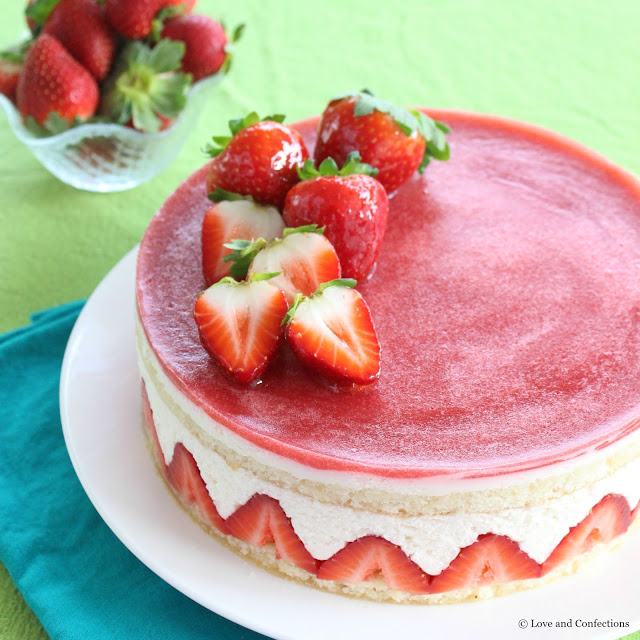 Strawberry Fraisier from LoveandConfections.com #SundaySupper