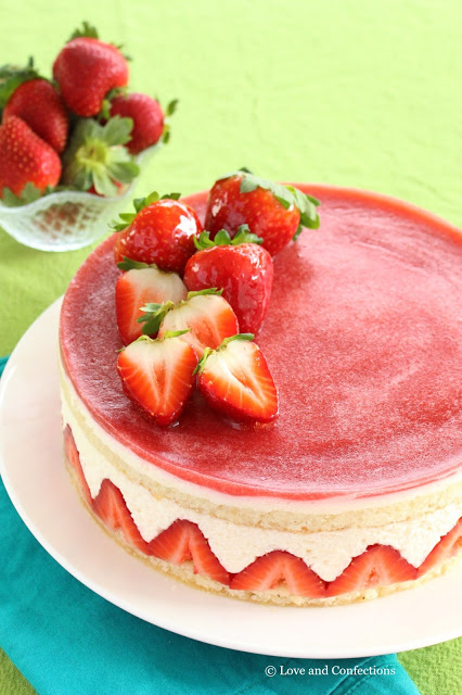 Strawberry Fraisier from LoveandConfections.com #SundaySupper