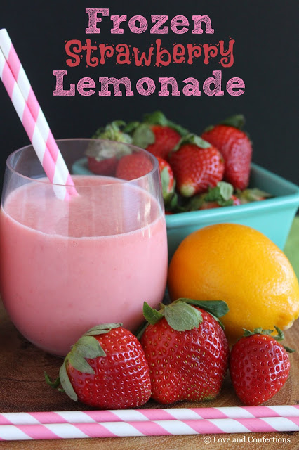 Frozen Strawberry Lemonade from LoveandConfections.com #SundaySupper #FLStrawberry
