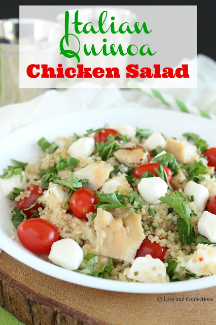 [Ad] Italian Quinoa Chicken Salad from LoveandConfections.com #SimpleSatisfyingSalads #EverydayEffortless
