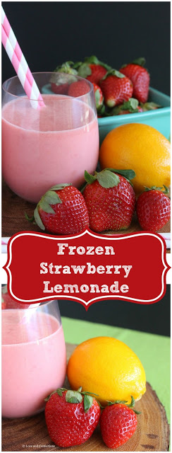 Frozen Strawberry Lemonade from LoveandConfections.com #SundaySupper #FLStrawberry