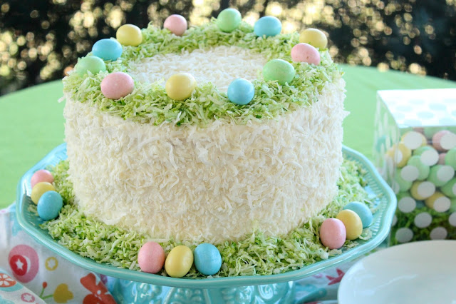Easter Lemon Coconut Cream Cake by LoveandConfections.com