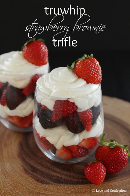 Truwhip Strawberry Brownie Trifle from LoveandConfections.com