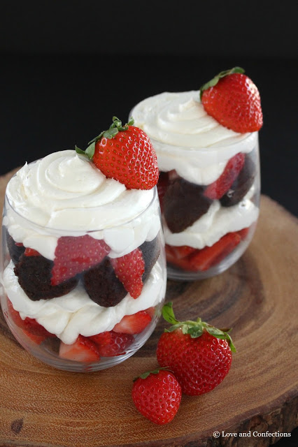 Truwhip Strawberry Brownie Trifle from LoveandConfections.com