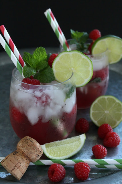 Sparkling Raspberry Mojito by LoveandConfections.com