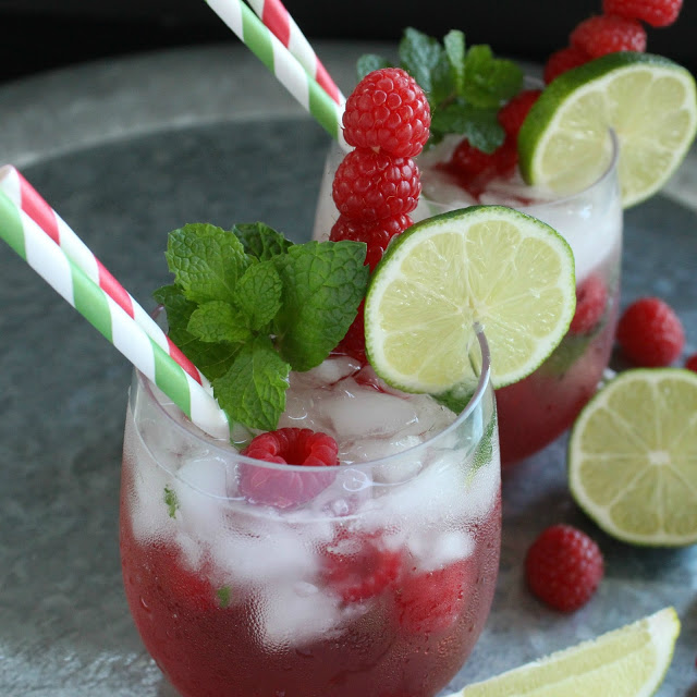 Sparkling Raspberry Mojito by LoveandConfections.com