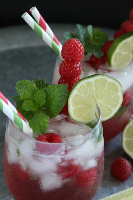 Sparkling Raspberry Mojito by LoveandConfections.com